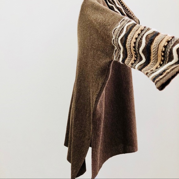 ⭐️QINTI⭐️Oversized Sweater Baby Alpaca Wool Poncho with Sleeves One Size - Picture 5 of 10